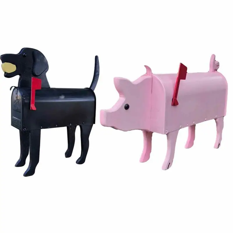 

1piece Creative Animal Mailbox Waterproof metal Outside Garden Postal Box unique Animal shape Mailbox decoration for home