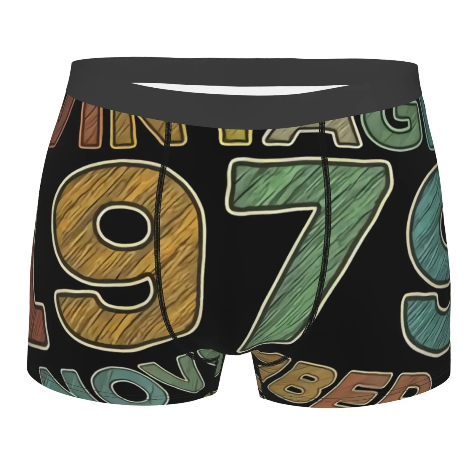 

Трусы-боксеры 41-й день рождения, ноябрь 1979, мужские трусы, мужские длинные пикантные трусы, белые мужские трусы для геев из полиэстера, мужск...