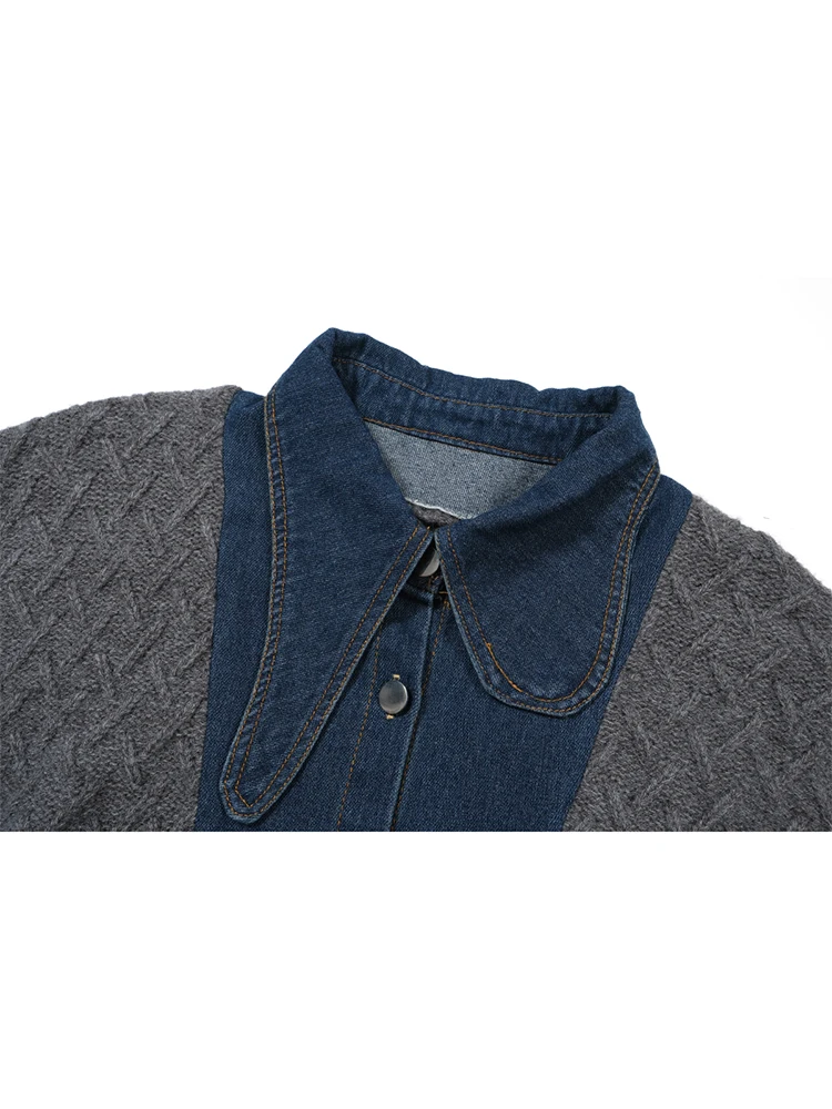 Женский вязаный свитер в Корейском стиле винтажный джемпер оверсайз с