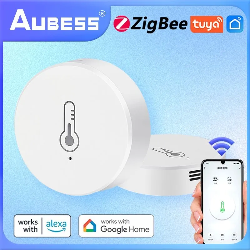 

Tuya ZigBee Smart Temperature And Humidity Sensor Battery Powered Security Smart Life App Control Smart ZigBee With Gateway 3.0