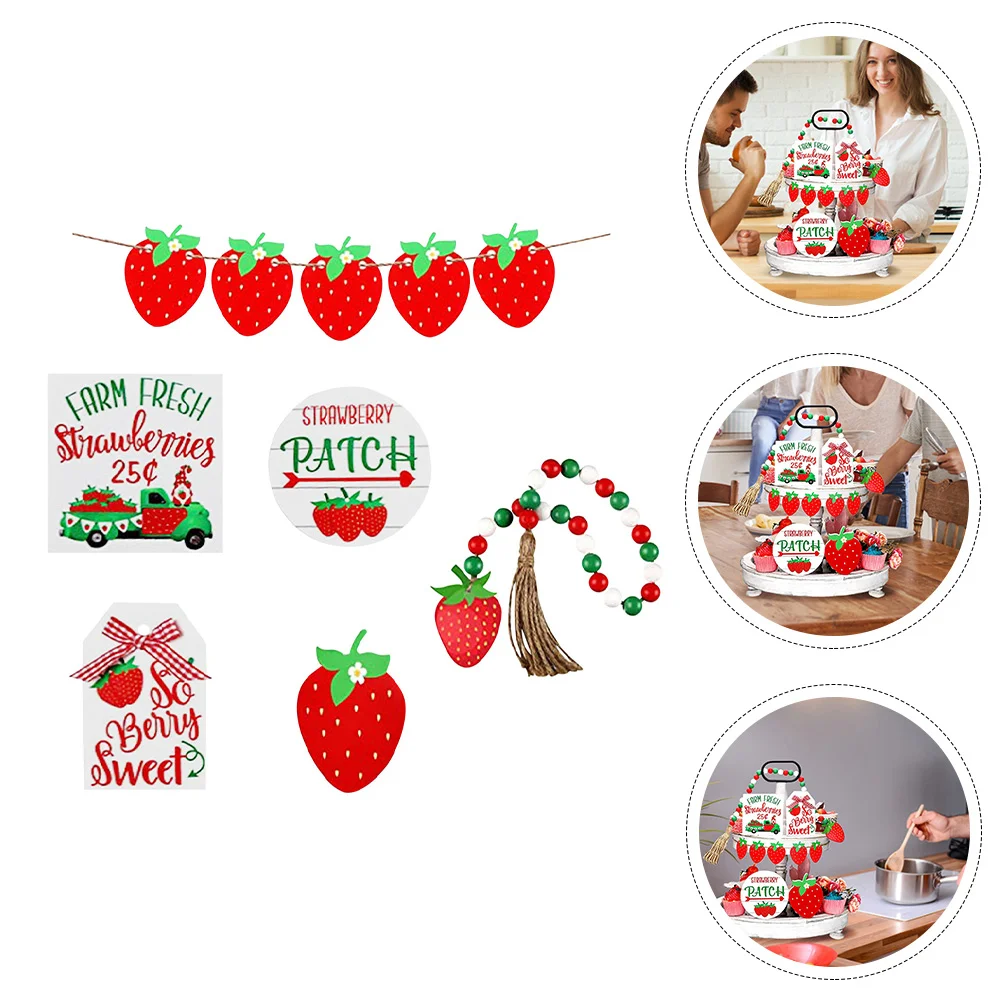 

1 Set Decorations Party Decorations Strawberry Themed Adorns Festival Tray Adornments for Festival Party Party Layout Decoration