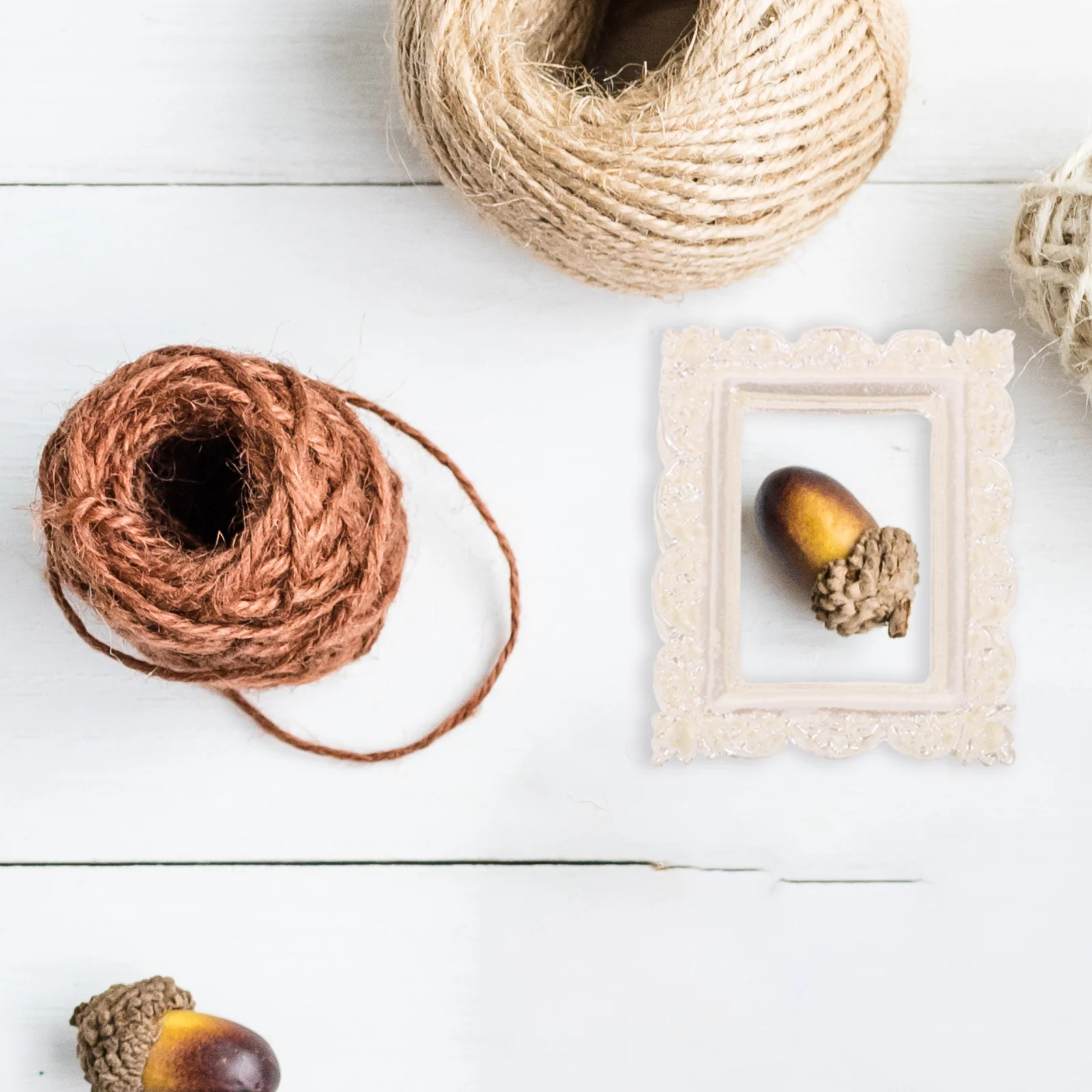 10 Pcs Collage Picture Frames Photo Ornaments Mini Props Retro Miniature Vintage White