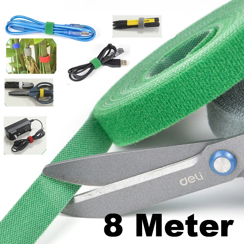 

8M Meter Nylon USB Power Cable Winder Organizer Ties Mouse Wire Earphone Holder HDMI Cord Management Phone Hoop Tape Protector