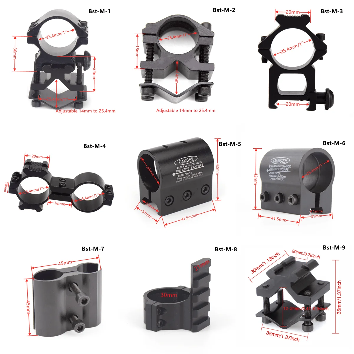 

1pcs Rifle Tactical Mount Ring 30mm / 25.4mm Scope Rings 11mm / 20mm Dovetail Rail High Profile Low Profile Scope Retainer