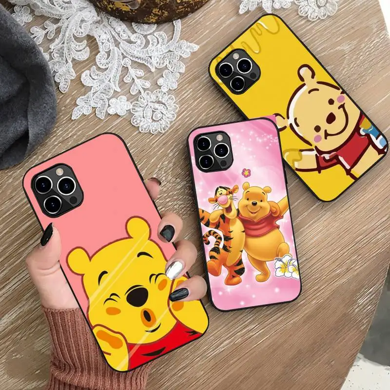 

BANDAI Winnie Pooh Cute Phone Case Silicone Soft for iphone 13 12 11 Pro Mini XS MAX 8 7 Plus X 2020 XR cover