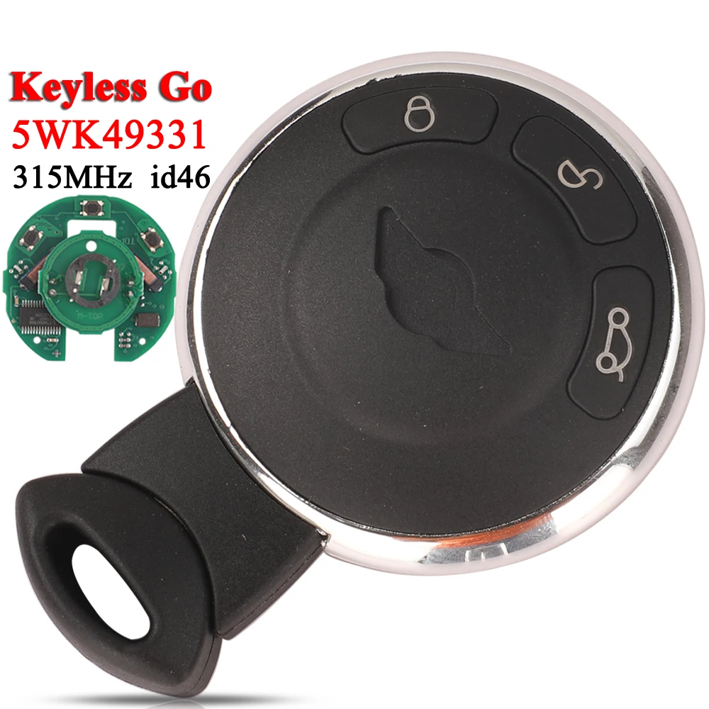 

Jingyuqin 3 кнопки 5WK49331 автомобильный дистанционный ключ 315 МГц id46 чип для BMW MINI Cooper Cabrio Clubman Countryman Coupe Paceman