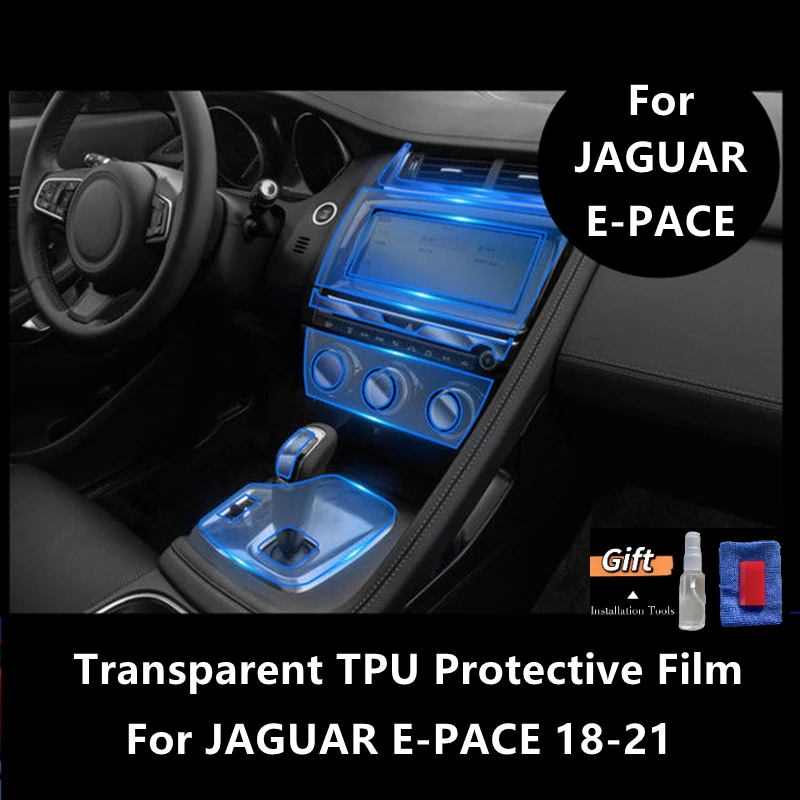 

For JAGUAR E-PACE 18-21 Car Interior Center Console Transparent TPU Protective Film Anti-scratch Repair Film Accessories