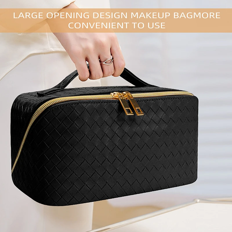 PU Fashion Cosmetic Bag Cosmetic Box Multilayer Travel Cosmetic Storage Bag Ladies Storage Bag Portable Makeup Brush Organizer