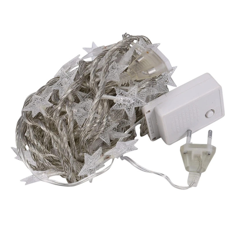 

220 В, 10 м, 60 светодиосветодиодный, подвессветильник звезда, световая гирлянда s для спальни, двора вечерние, вилка европейского стандарта