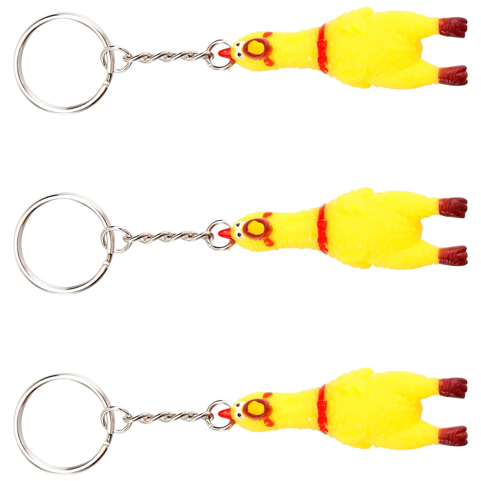 

Chicken Keychain Rubber Screaming Toy Key Squeeze Pendant Keychains Squeaking Mini Charm Funny Chains Squeaky Dog Chain Lanyard