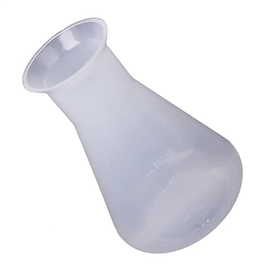 

Lab Plastic Conical Flask Transparent Scaled Laboratory Measurement Beaker Measurement Cup Supplies