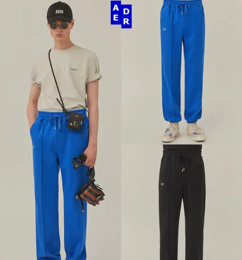 

22SS NEW Blue Black Ader Error Sweatpants Men Women Casual Adererror Drawstring Pants Trousers