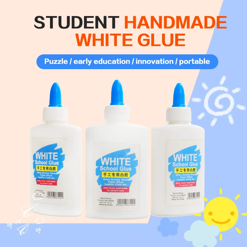 

120 мл Белый клей бакелитовый латексный клей DIY Искусство труда офисные канцелярские принадлежности белый латекс воды можно мыть вручную