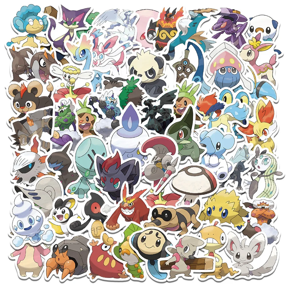 

10/30/50pcs Kawaii Pokemon Pikachu Cartoon Stickers Cute Decals DIY Laptop Skateboard Phone Case Waterproof Cool Kids Sticker