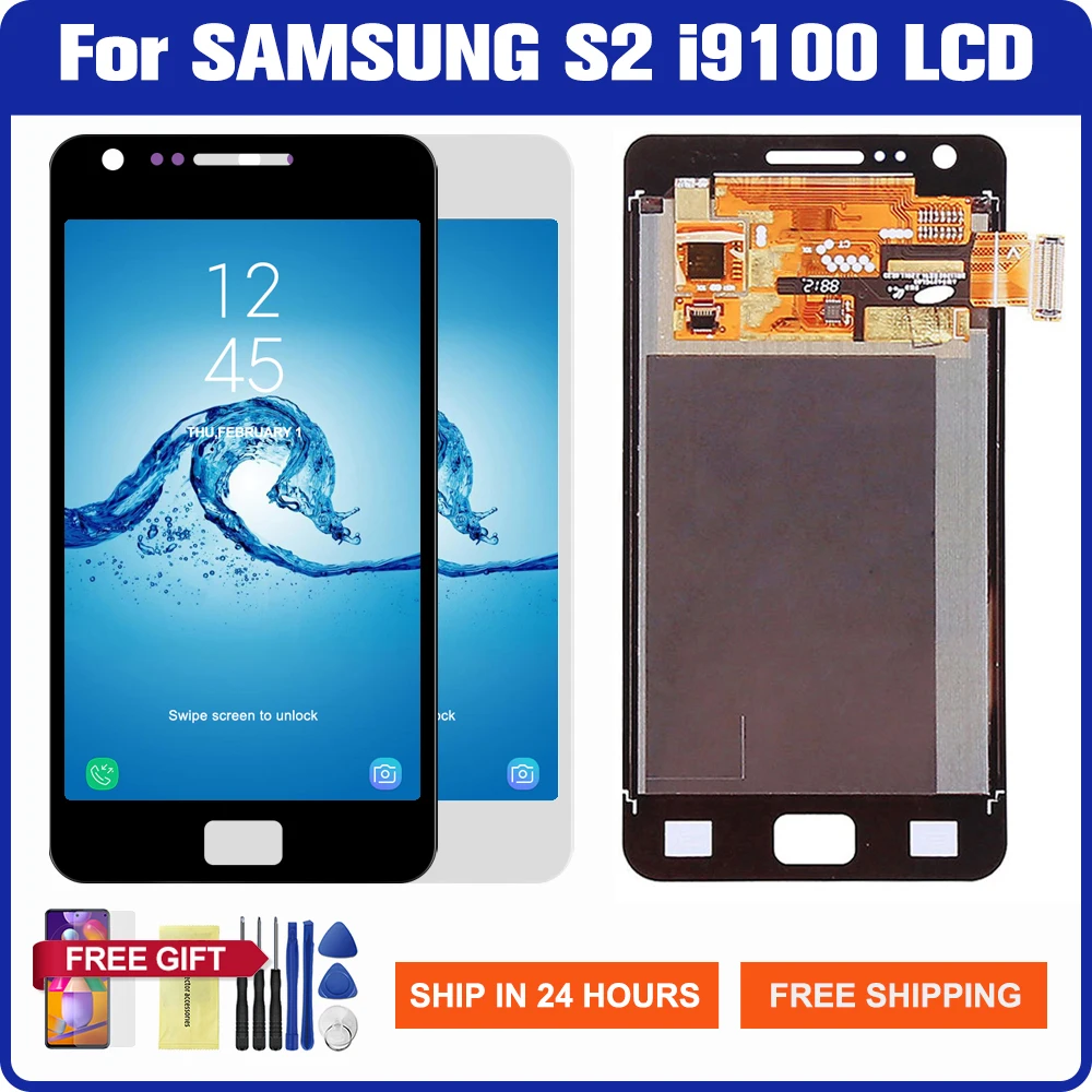 

Super Amoled Screen For Samsung Galaxy SII S2 i9100 LCD Display Touch Screen Digitizer Assembly For Samsung GT-I9100