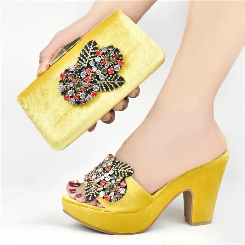 Doershow хорошая цена итальянская стандартная африканская Свадебная обувь и сумка