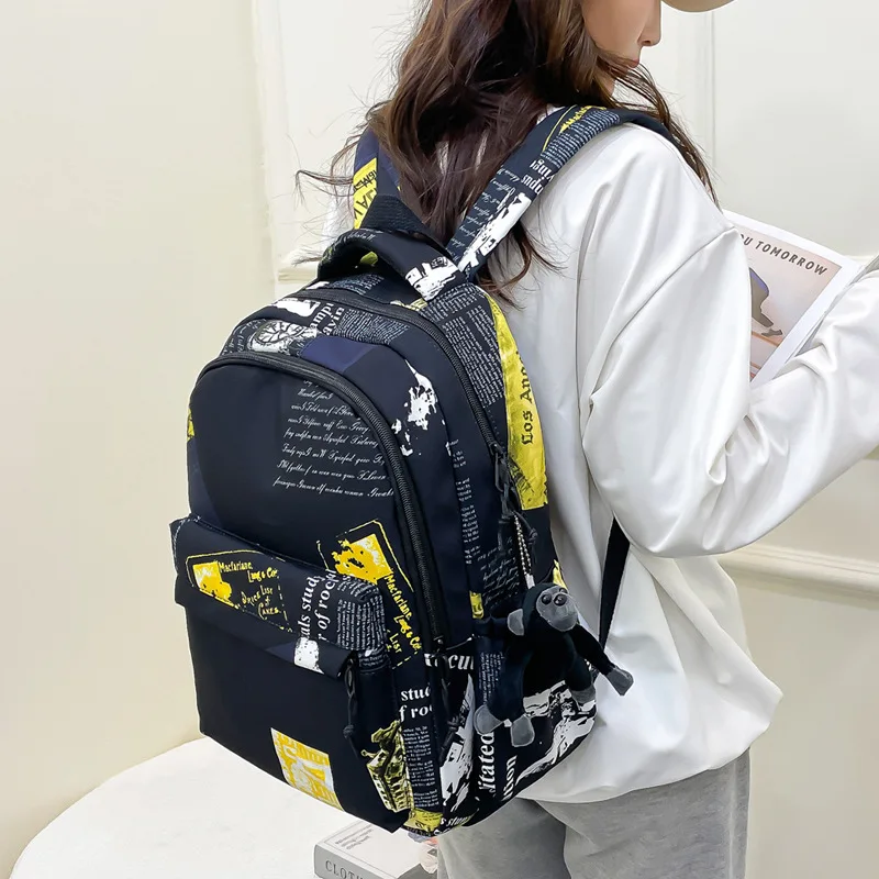 

Fashion backpack waterproof graffiti school bag male and female student travel bag mochilas para mujer mochila femenina bolsas