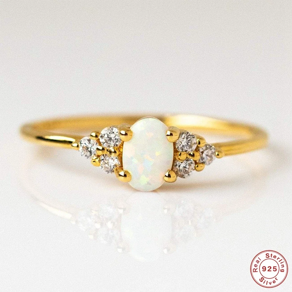 VAL Изысканное кольцо с натуральным огненным опалом для женщин серебро 925 пробы