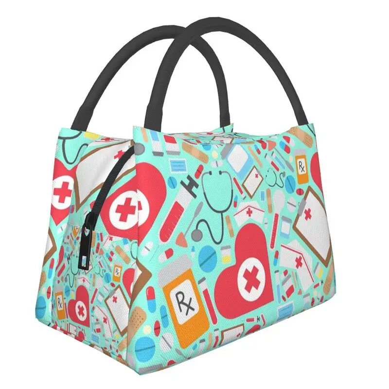 

Nurse Nursing Supplies Thermal Insulated Lunch Bags Women Portable Lunch Tote for Work Travel Multifunction Meal Food Box