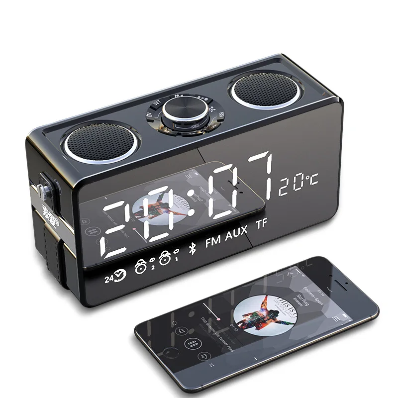 

Портативный светодиодный дисплей SOAIY S18, Bluetooth-колонка в стиле ретро, FM-радио, музыкальный плеер, беспроводной уличный автомобильный зеркаль...