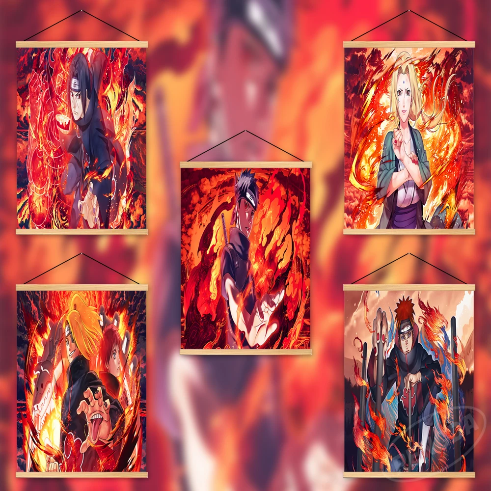 

Wall Janpanese Art Anime Canvas Naruto Pictures Uzumaki Painting Sasuke Uchiha Printed Tsunade Poster Hanging Wooden Home Decor