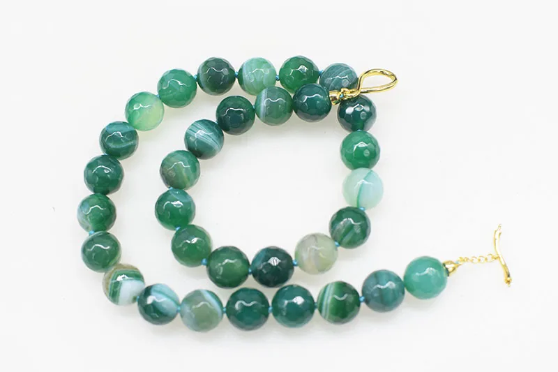 

Зеленые/желтые вены из агата круглое ожерелье с гранями 12 мм 43 см оптовая продажа бусин nature FPPJ