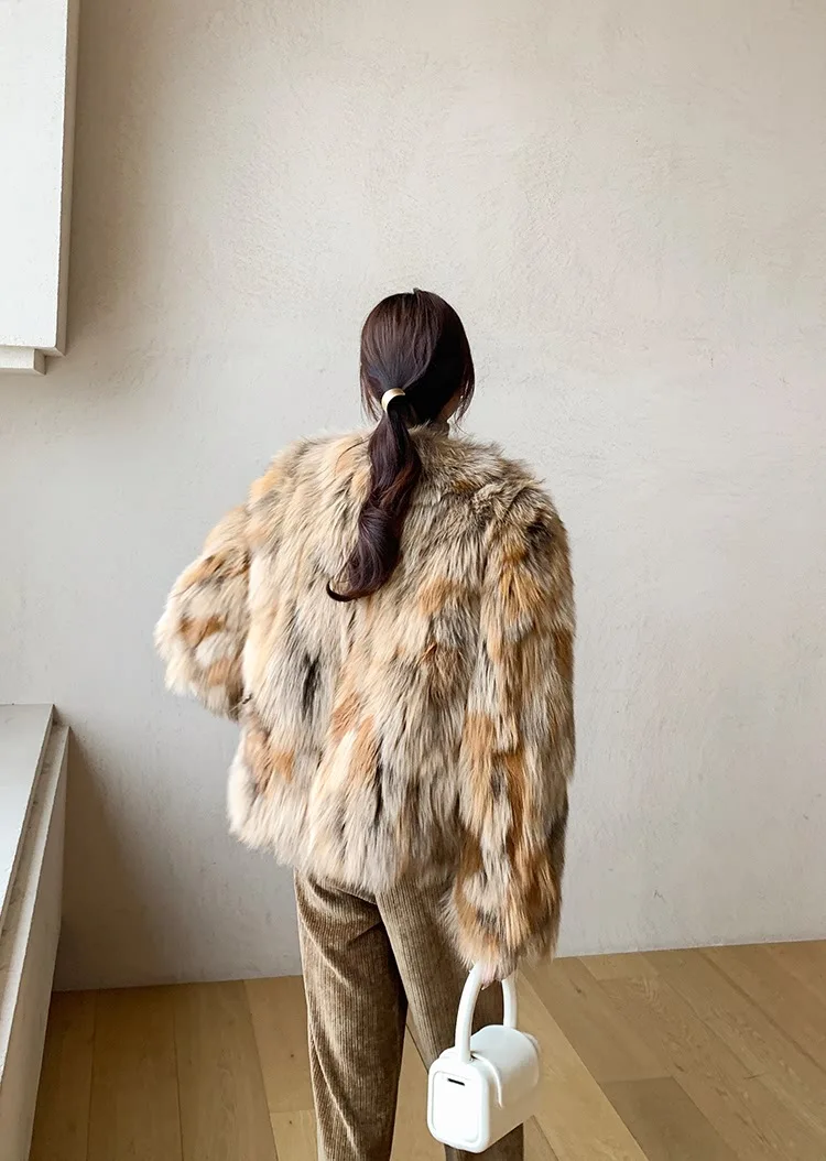 2022 New Lady Real Fox Fur Wool Fur Coat Winter Women Jacket Fashion Thick Warm