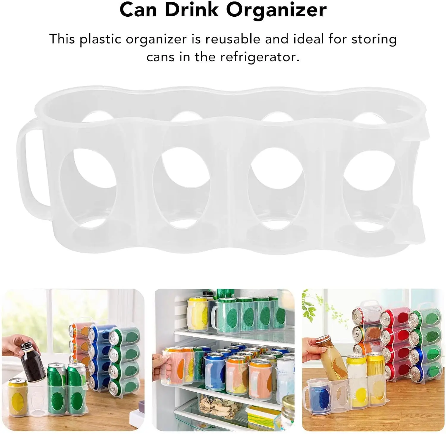 Портативный пластиковый органайзер для газированных напитков прозрачный