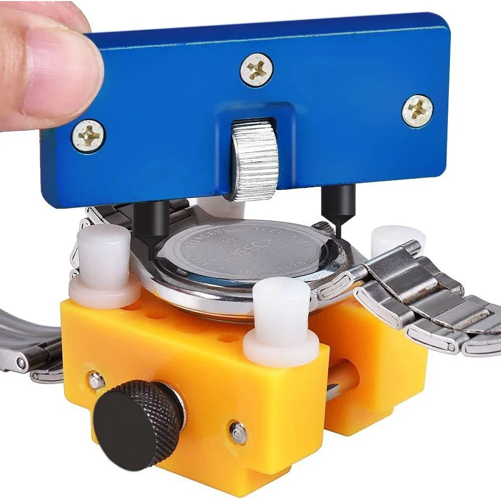 2pcs Watch Tool  Back Case Opener & Watchmovement Holder Adjustable Backcase Remover Opener For Repair Battery Replace Tools