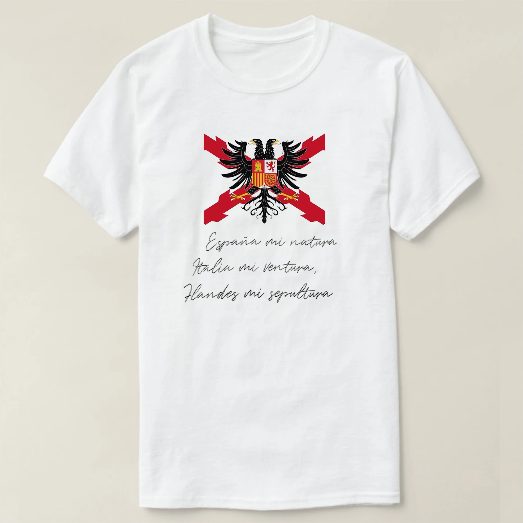 

Spanish Army Flandes Tercios Motto Burgundy Cross Eagle Badge T Shirt New 100% Cotton Short Sleeve O-Neck Tshirt Casual Mens Top