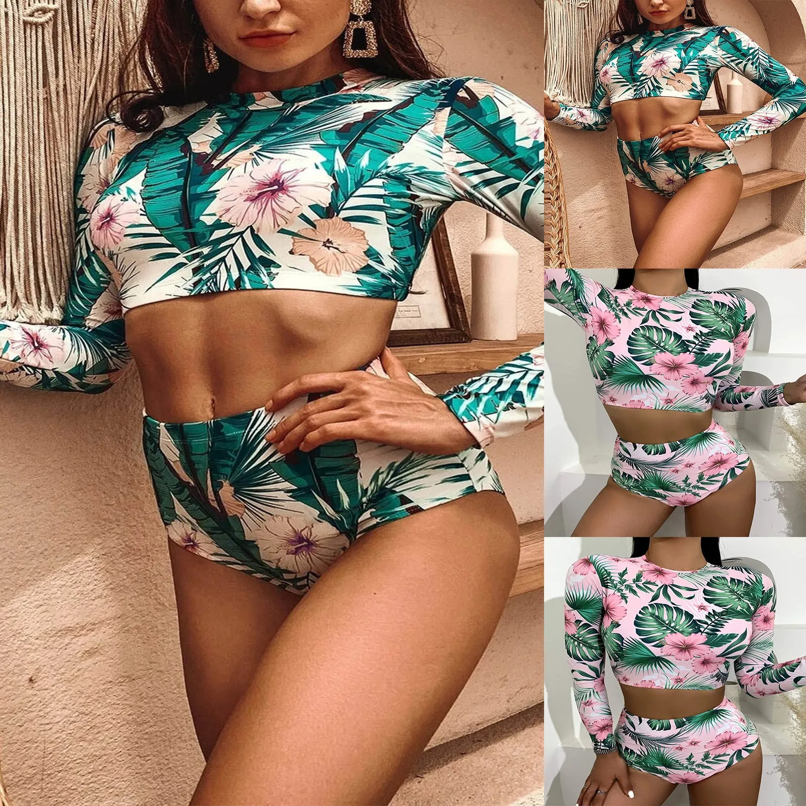 2 шт. женский купальный костюм с длинным рукавом |