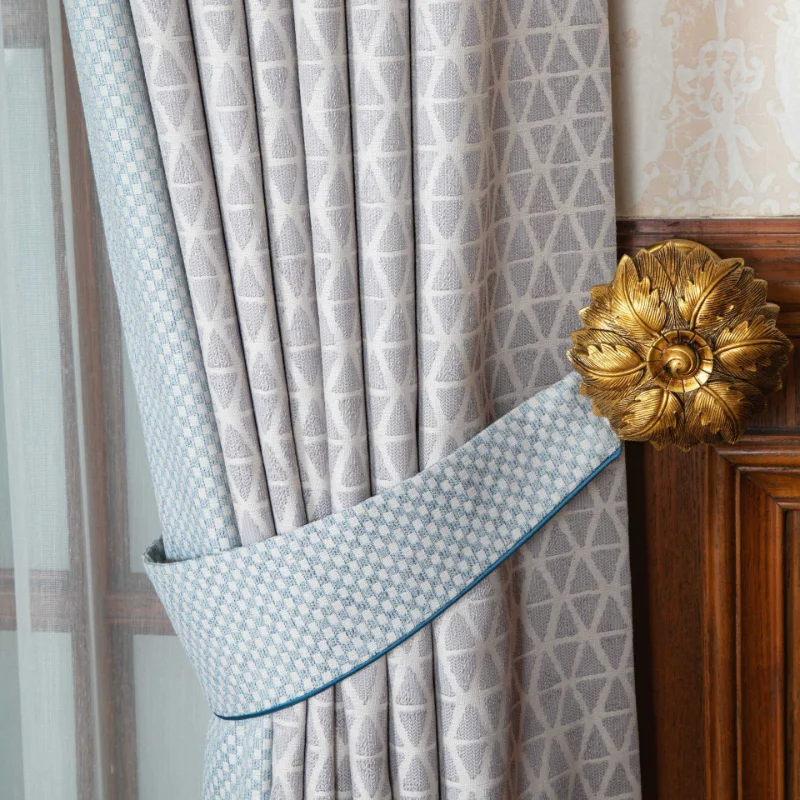 

Nordic Jacquard Curtains for Living Room Dining Bedroom Home Door Decoration Blackout Fabric Cloth Cotton Linen Curtain Window