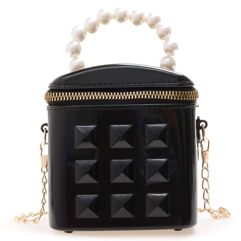 Bucket Gel Bag 2023 Rivet Mini Bags Bag Women's Small Bag Pearl Hand Chain Bags