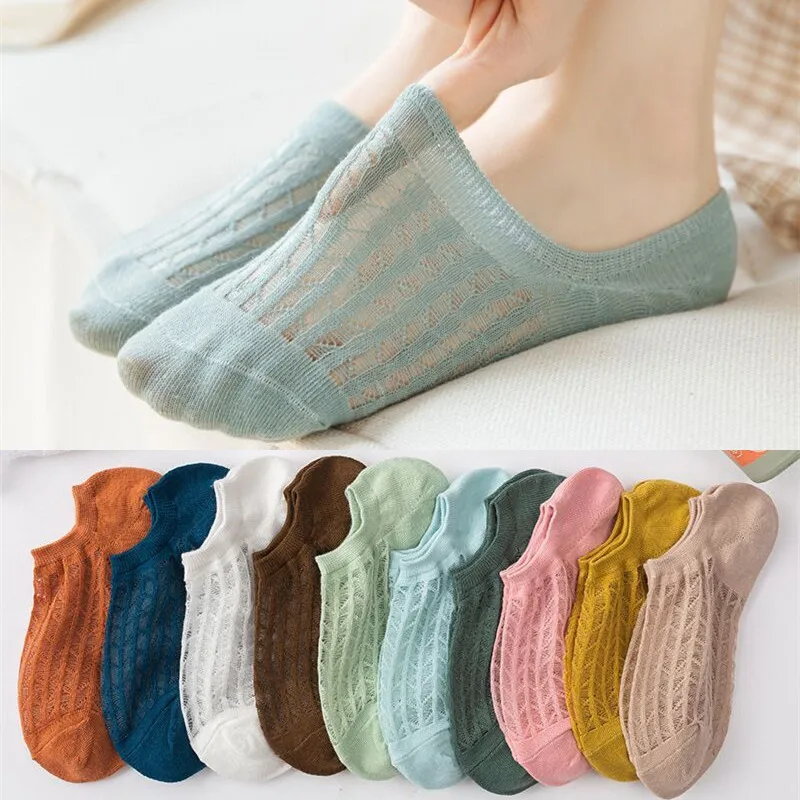 

Женские нескользящие дышащие силиконовые носки на лодыжке, носки для женщин, летние носки на лодыжке, носки для шоу, 5 невидимых, партия пар