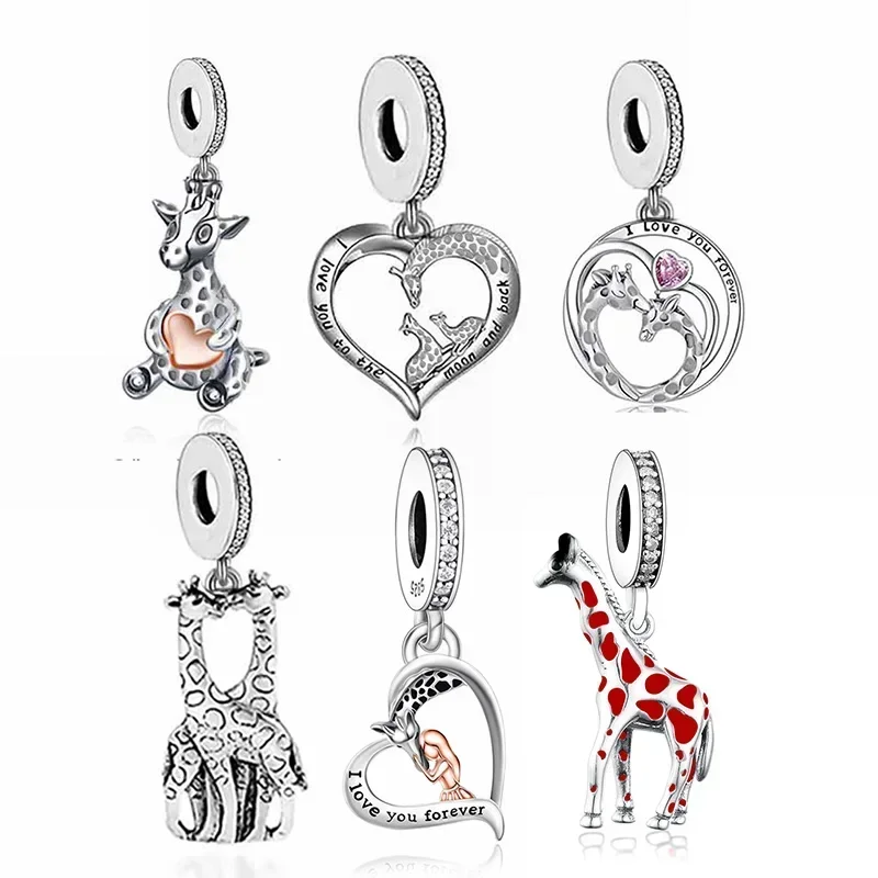 FC ювелирные изделия подходят оригинальный Шарм браслет 925 серебро Жираф мать
