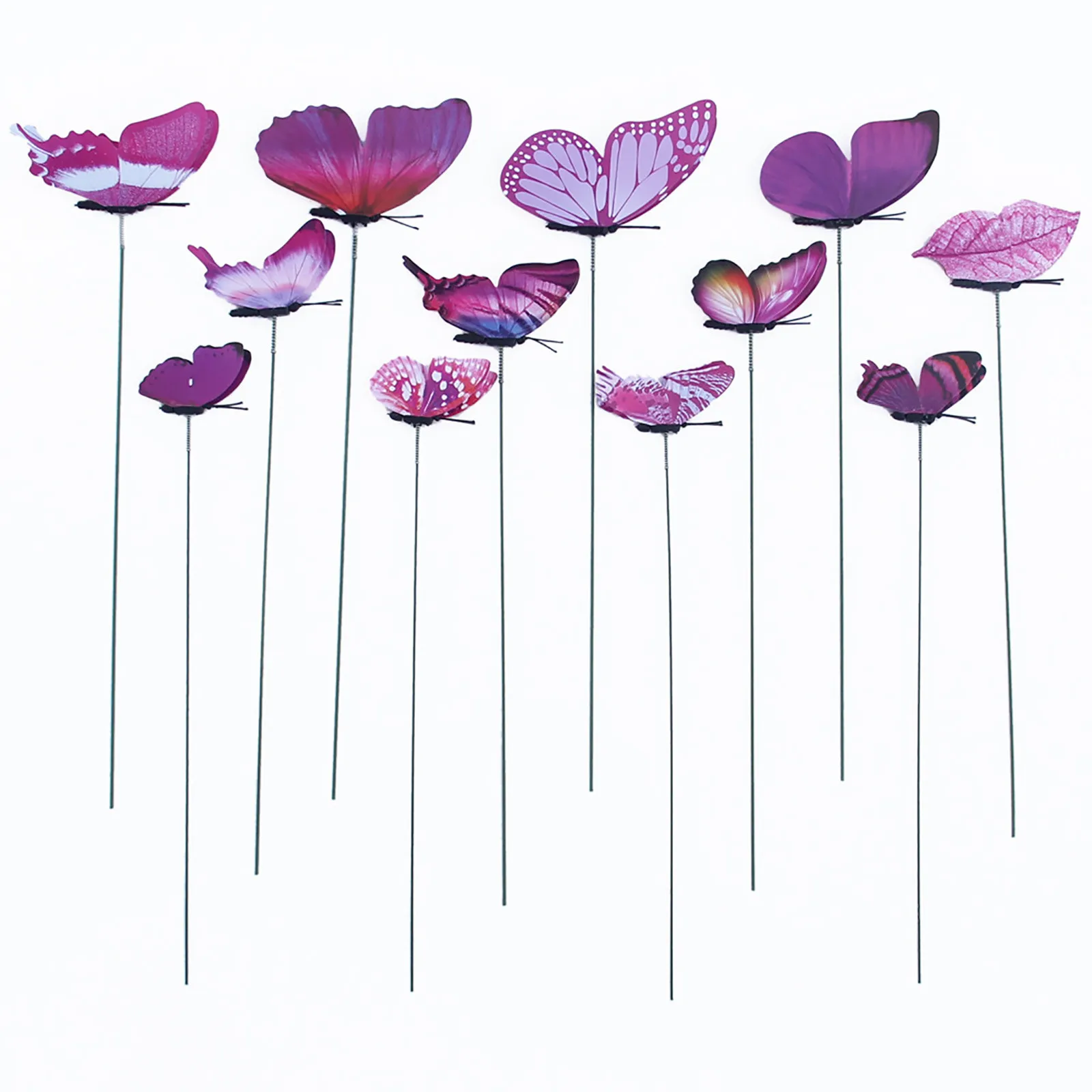 

12Pcs Butterflies Garden Yard Planter Colorful Whimsical Butterfly Stakes Decoracion Outdoor Decor Flower Pots Decoration