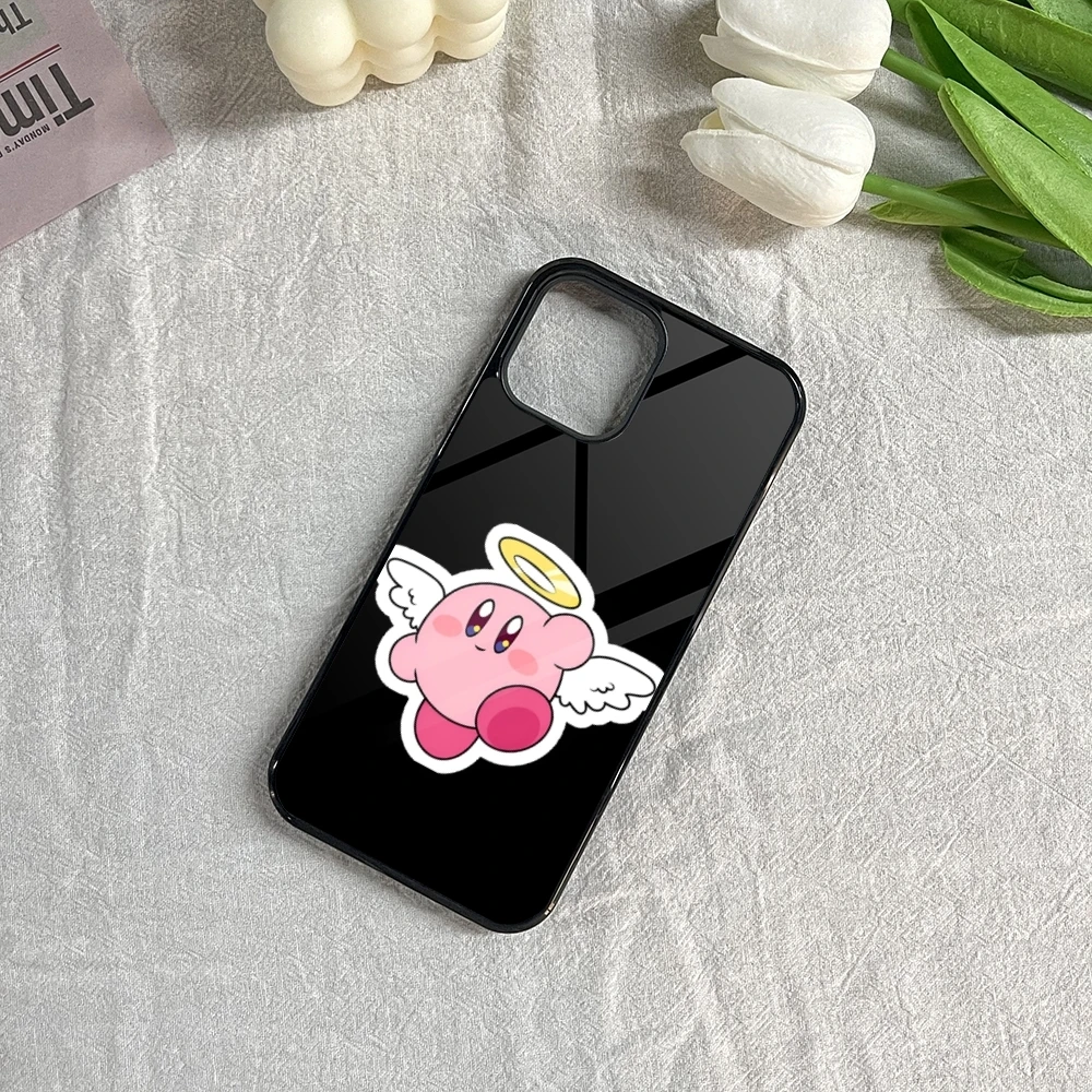 Милый чехол для телефона с игрой K-kirby Iphone 16 15 14 13 12 11 Pro Max Mini 8 Plus Se Xr X Xs Fundas Shell PC + из
