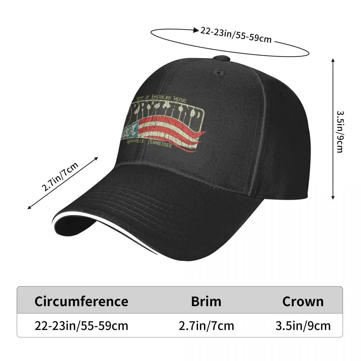 Opryland США 1972 бейсболка с капюшоном шляпа на заказ дизайнерская чайная мужские