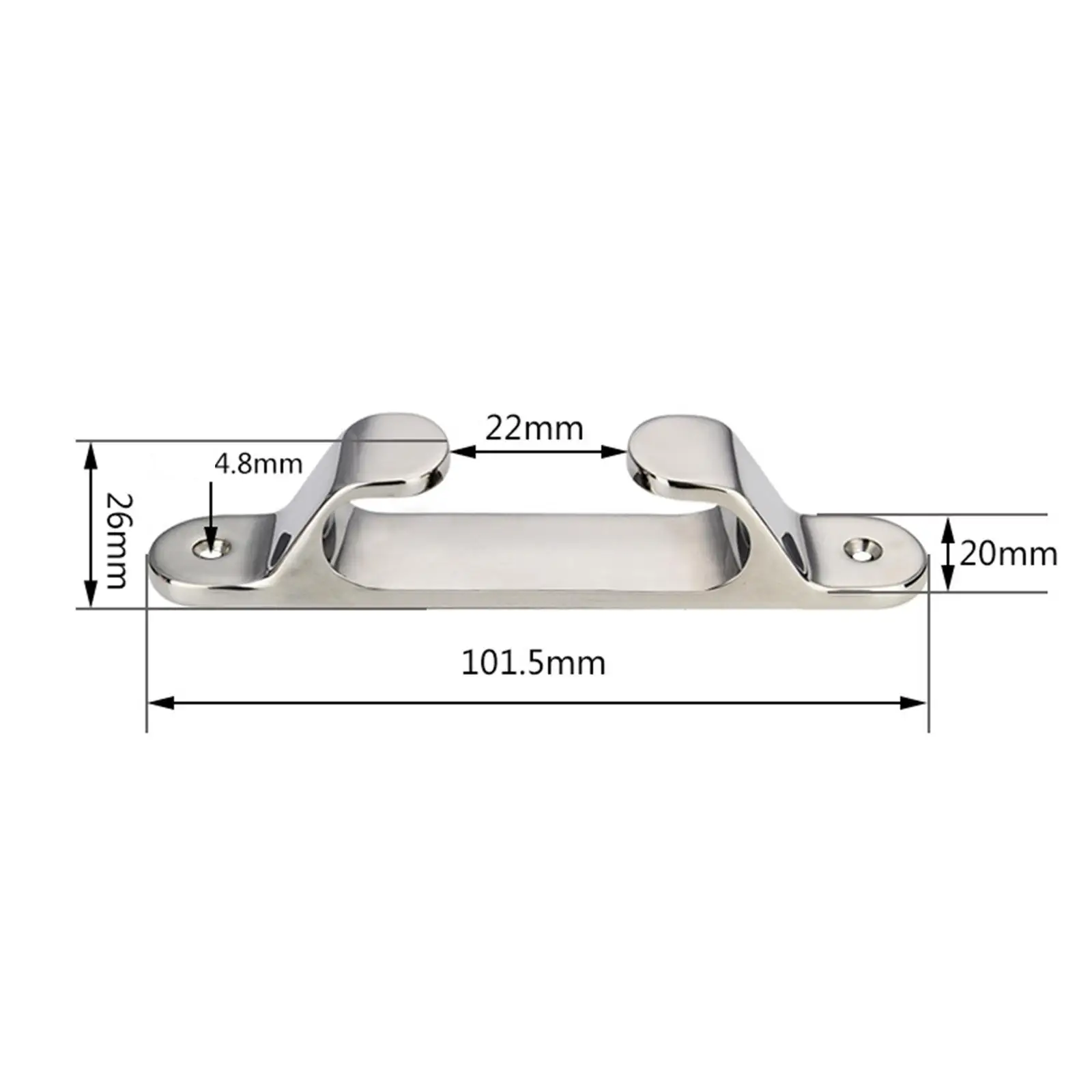 

4in Straight Fairlead Bow Chock Hardware Fair Leads Line Boat 102mm Rope Guide Line Cleat for Marine Yacht Polished Silver