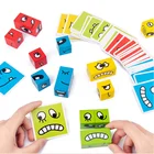 Кубик из мультфильма, меняющий лицо, настольная игра, деревянная головоломка, игрушка Монтессори, тревожность, снятие стресса, игрушки для детей