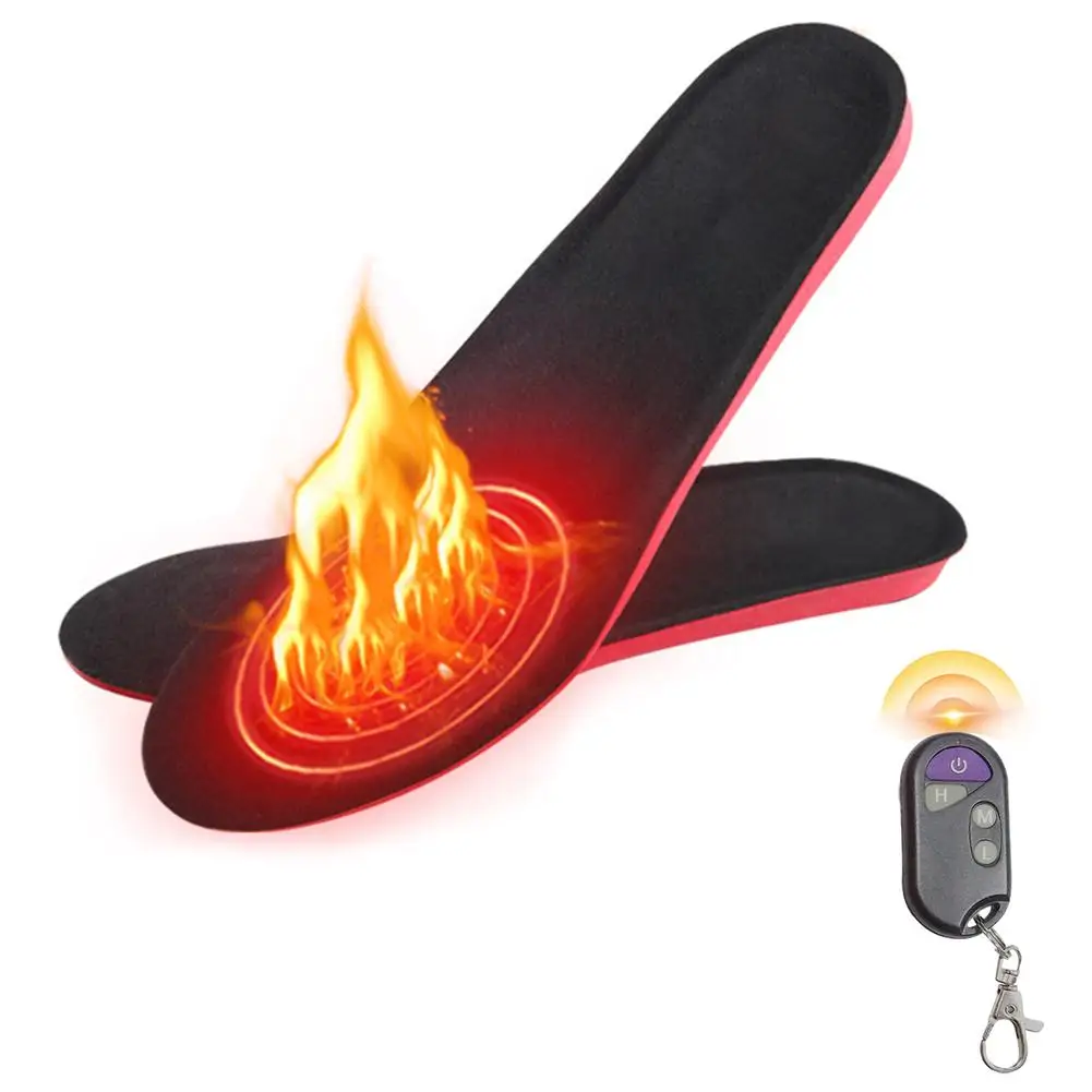 

1 Pair Winter Heated Insoles Outdoor Wireless Rechargeable Foot Warmers With 3-levels Temperature Adjustment