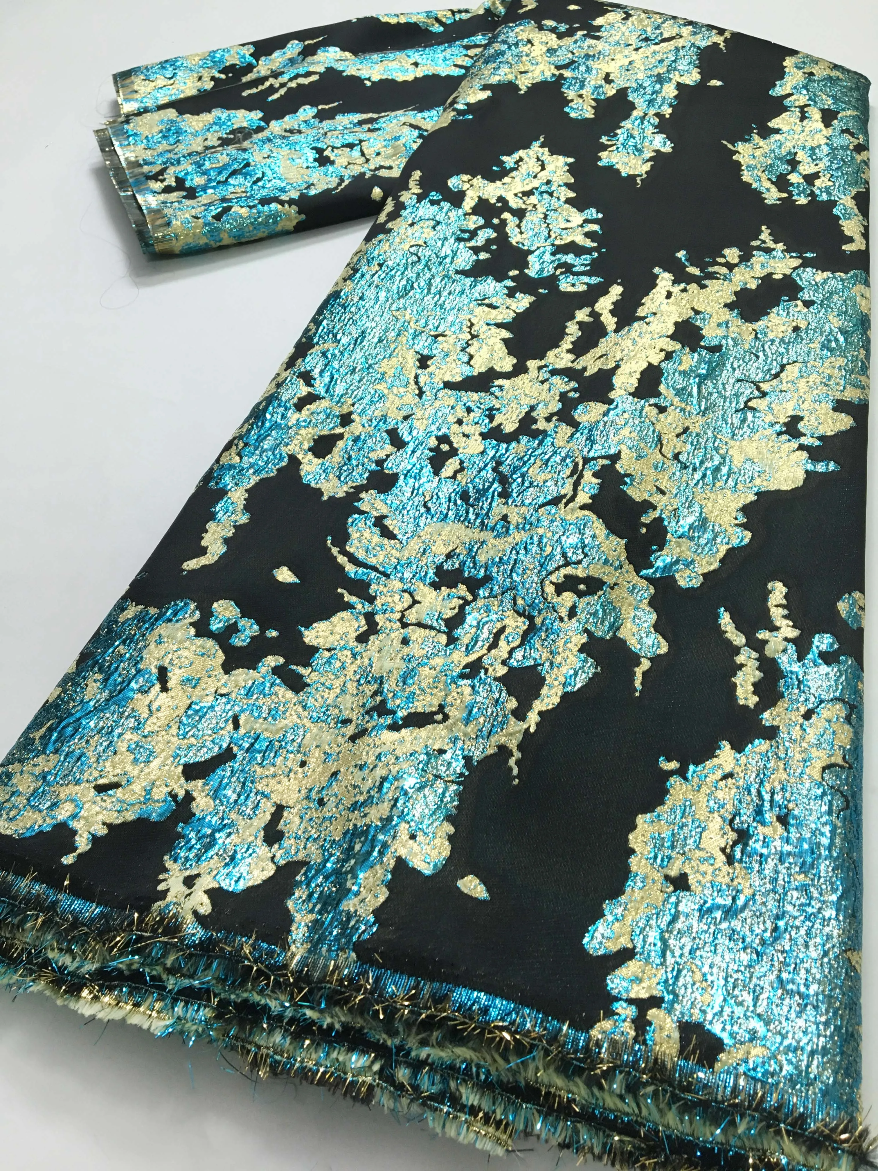 Новейшая искусственная кружевная ткань нигерийская позолоченная жаккардовая