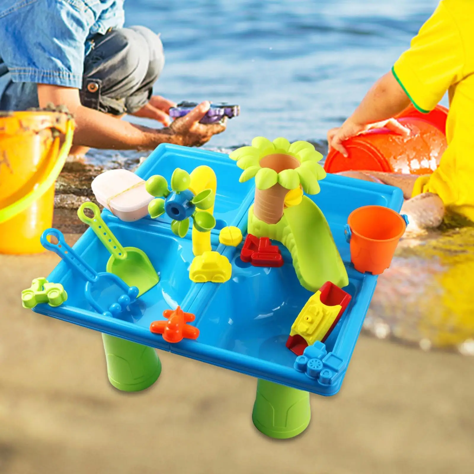 

24x Sandbox Table Playset Beach Water Table for Children Girls Boys Birthday Gifts