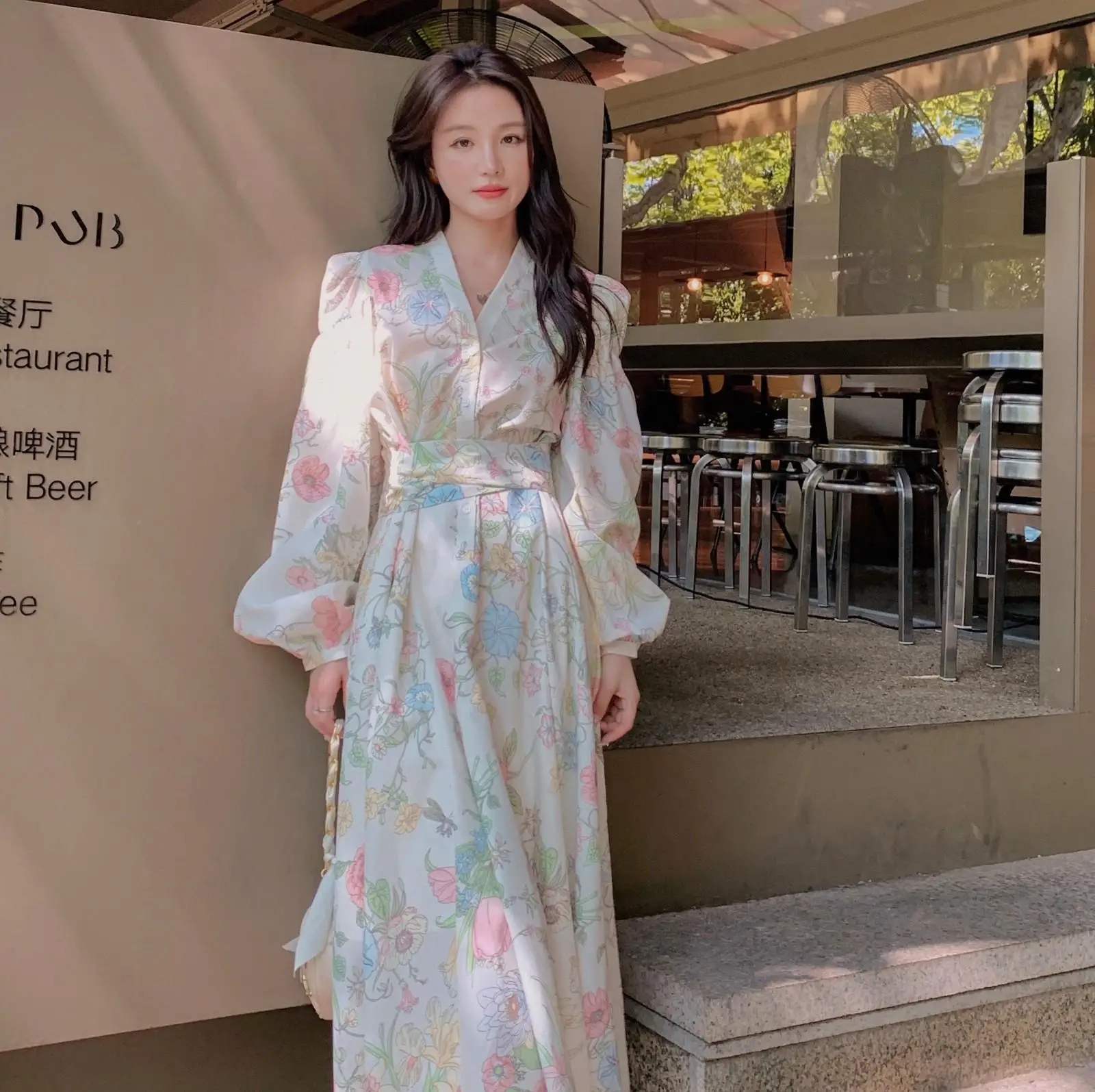 

SuperAen Women's 2022 Women's Long Floral Shirt Dress Prairie Chic Long Sleeve Elegant Dress for Women