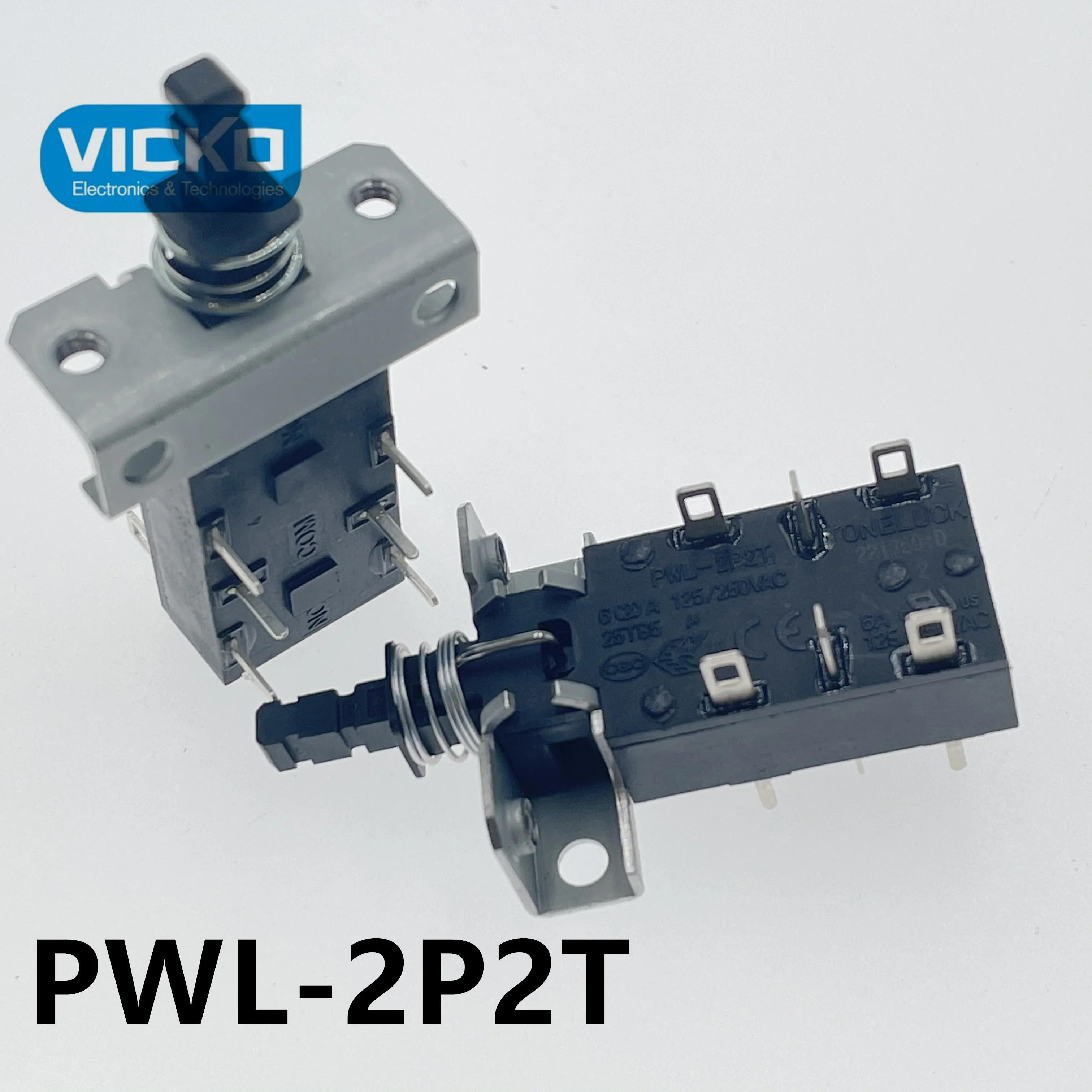 

[VK] 50pcs/lot PWL-2P2T power switch 6A 125V 4A 250V 12 pin push button switch with stents