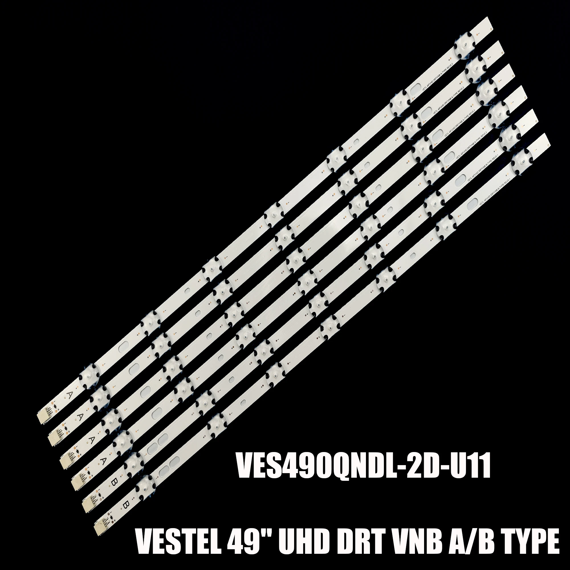 Шесть светодиодных лент подсветки для 49U5766DB 49U6763DB 49U5863DB Vestel 49 UHD DRT VNB A B VES490QNDL VES490QNDS - 2D - U11
