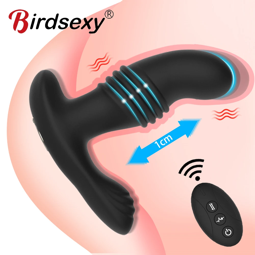 Анальный вибратор Телескопический беспроводной с пультом управления Анальная