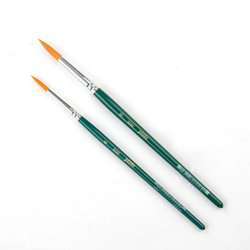 

2 Pcs/bag Details Nylon Wool Hook Liner Paint Brush Acrylic Gouache Watercolor Paint Coloring Brush Art Professional Supplies