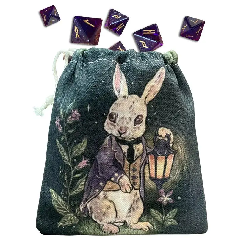 

Сумка для хранения карт Таро сумка для хранения карт Таро с рисунком призрака праздничного кролика 5,12x7,09 ручные подарочные пакеты на шнурке...