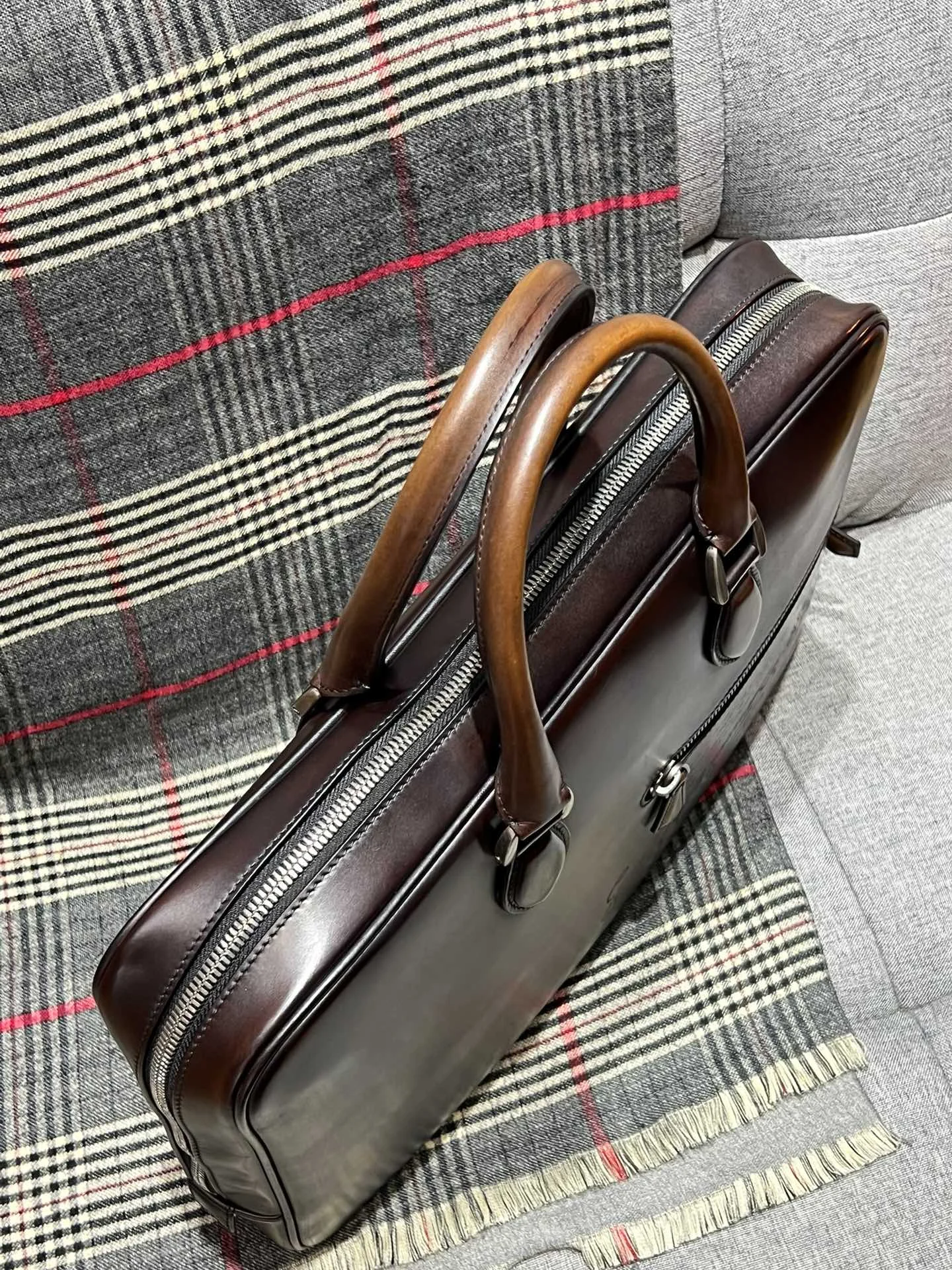 Luxury Retro Leather Men Briefcases  Handbags Male Business Crossbody Bag Classic Office Laptop Bags